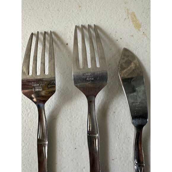 Discontinued Stainless Steel Japan Bamboo Style Handle Replacement Flatware - Picture 3 of 3